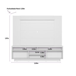 Rack Araçatuba com Painel Aurora para TV até 60'' Nature/Off White - Linea - 4