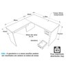 Escrivaninha Mesa Escritório em L 120x150cm com Gaveta Tampo 30mm - 3
