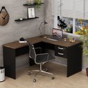 Ver imagem 1 de Escrivaninha Mesa Escritório em L 120x150cm com Gaveta Tampo 30mm