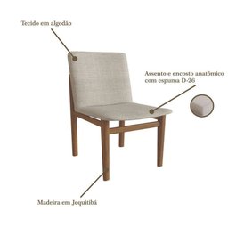 Conjunto Sala de Jantar Mesa Nicoli Retangular 110x68cm com 4 Cadeiras Nicoli - 2
