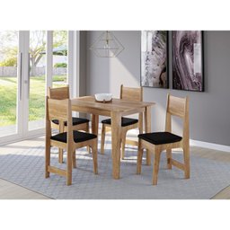 Conjunto Sala de Jantar Mesa Nicoli Retangular 110x68cm com 4 Cadeiras Nicoli - 1