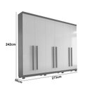 Ver imagem 4 de Guarda Roupa Casal com Pés 6 Portas 6 Gavetas Conquista Branco/Imbuia/Off White