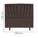 Ver imagem 3 de Cabeceira Estofada Bélgica 195cm King Size Para Cama Box Quarto Corino Marrom - Gat Magazine