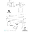 Ver imagem 4 de Mesa de Escritório Escrivaninha com Gaveta 2 Gavetas 140cm Preto Prata