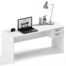 Mesa De Escritório Escrivaninha com Gaveta 2 Gavetas 140cm Branco - 2