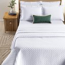 Ver imagem 2 de Kit Cobre Leito Colcha Marley Casal Dupla Face - Branco