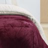 Coberdrom Casal King Everest Sherpa e Manta Microfibra Vinho - 2