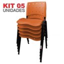 Ver imagem 2 de Cadeira Empilhável Plástica Laranja Anatômica 5 Unidades - Ultra Móveis
