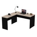 Ver imagem 3 de Mesa de Canto em L para Escritório Tampo 140cm Carvalho Bege