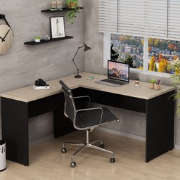 Mesa De Canto em L Para Escritório 140x150cm Tampo 30mm - 1