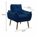Ver imagem 5 de Conjunto de Sofá 2 Lugares Fixo 140cm Azul Marinho Suede Porto Estofados