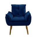 Ver imagem 2 de Conjunto de Sofá 2 Lugares Fixo 140cm Azul Marinho Suede Porto Estofados