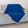 Xale Avulso com Franja Azul Royal Jacquard 1,50m X 1,50m - 1