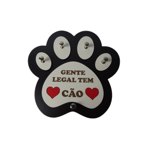 Porta Chave e Coleira Gente Legal tem cão preto