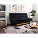 Ver imagem 1 de Sofa Cama Suede 2 Lugares com Baú Berilo Espresso Móveis Preto