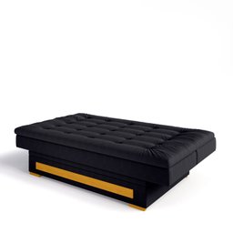 Sofa Cama Suede 2 Lugares com Baú Berilo Espresso Móveis - 5 Sofa Cama Suede 2 Lugares com Baú Berilo Espresso Móveis - 5