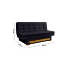 Ver imagem 4 de Sofa Cama Suede 2 Lugares com Baú Berilo Espresso Móveis Preto