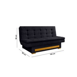 Sofa Cama Suede 2 Lugares com Baú Berilo Espresso Móveis - 4 Sofa Cama Suede 2 Lugares com Baú Berilo Espresso Móveis - 4