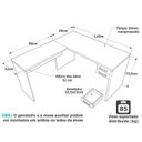 Ver imagem 4 de Mesa de Canto em L para Escritório com Gaveta 2 Gavetas 140cm Preto