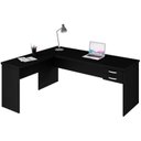 Ver imagem 3 de Mesa de Canto em L para Escritório com Gaveta 2 Gavetas 140cm Preto