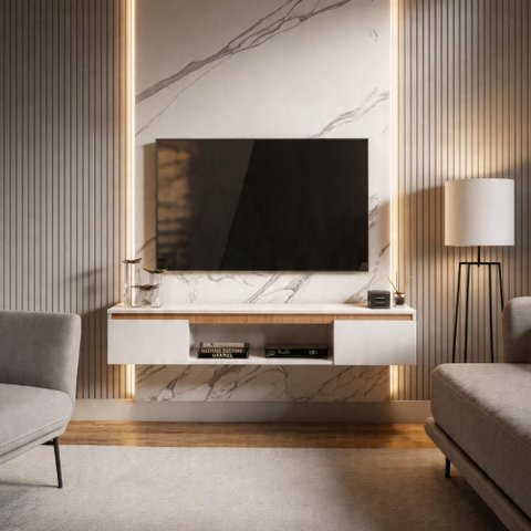 Rack Cava Slim Suspenso 155cm para TV até 65" Byhouse