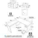 Ver imagem 4 de Mesa de Canto em L para Escritório com Gaveta 140cm Branco