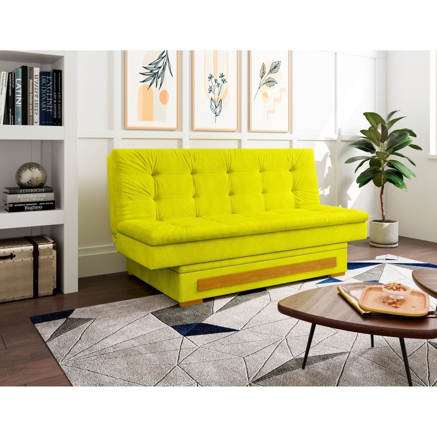 Sofa Cama com Baú Berilo Espresso Móveis | MadeiraMadeira