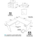 Ver imagem 3 de Mesa De Canto em L Para Escritório 140x150cm com Gaveta
