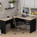 Ver imagem 1 de Mesa De Canto em L Para Escritório 140x150cm com Gaveta