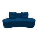 Ver imagem 3 de Sofá 3 Lugares Orgânico Curvo Madrid 180cm Couro Azul Marinho