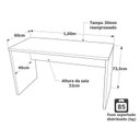 Ver imagem 4 de Mesa de Escritório Escrivaninha Tampo 160cm Carvalho Bege
