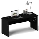 Ver imagem 3 de Mesa de Escritório Escrivaninha com Gaveta Tampo 2 Gavetas 160cm Preto Prata