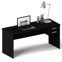 Ver imagem 2 de Mesa De Escritório Escrivaninha com Gaveta Tampo 2 Gavetas 160cm Preto