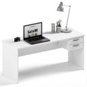 Ver imagem 3 de Mesa de Escritório Escrivaninha com Gaveta Tampo 2 Gavetas 160cm Branco