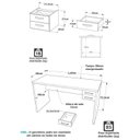 Ver imagem 4 de Mesa de Escritório Escrivaninha com Gaveta Tampo 2 Gavetas 160cm Nogal Marrom
