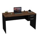 Ver imagem 3 de Mesa de Escritório Escrivaninha com Gaveta Tampo 2 Gavetas 160cm Nogal Marrom