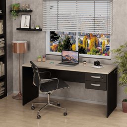 Mesa De Escritório Escrivaninha com Gaveta 160x60cm Tampo 30mm - 1