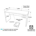 Ver imagem 4 de Mesa de Escritório Escrivaninha com Gaveta Tampo 2 Gavetas 160cm Carvalho Bege