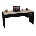 Ver imagem 3 de Mesa de Escritório Escrivaninha com Gaveta Tampo 2 Gavetas 160cm Carvalho Bege
