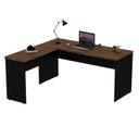 Ver imagem 3 de Escrivaninha Mesa Escritório em L 160cm Nogal Marrom
