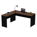 Ver imagem 2 de Escrivaninha Mesa Escritório em L 160cm Nogal Marrom