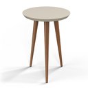 Ver imagem 1 de Mesa Lateral Canto para Sala Redonda Luna Patrimar Off White