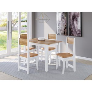 Conjunto Sala de Jantar Mesa Nicoli Retangular 110x68cm com 4 Cadeiras Delta