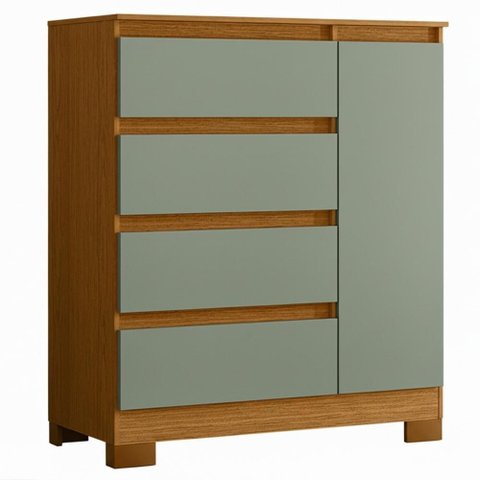 Cômoda Quarto Sapateira 84cm Lipion Cinamomo/Sálvia a02 - Mpozenato