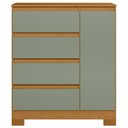 Ver imagem 3 de Cômoda Quarto Sapateira 84cm Lipion Cinamomo/Sálvia a02 - Mpozenato