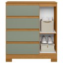 Ver imagem 4 de Cômoda Quarto Sapateira 84cm Lipion Cinamomo/Sálvia a02 - Mpozenato