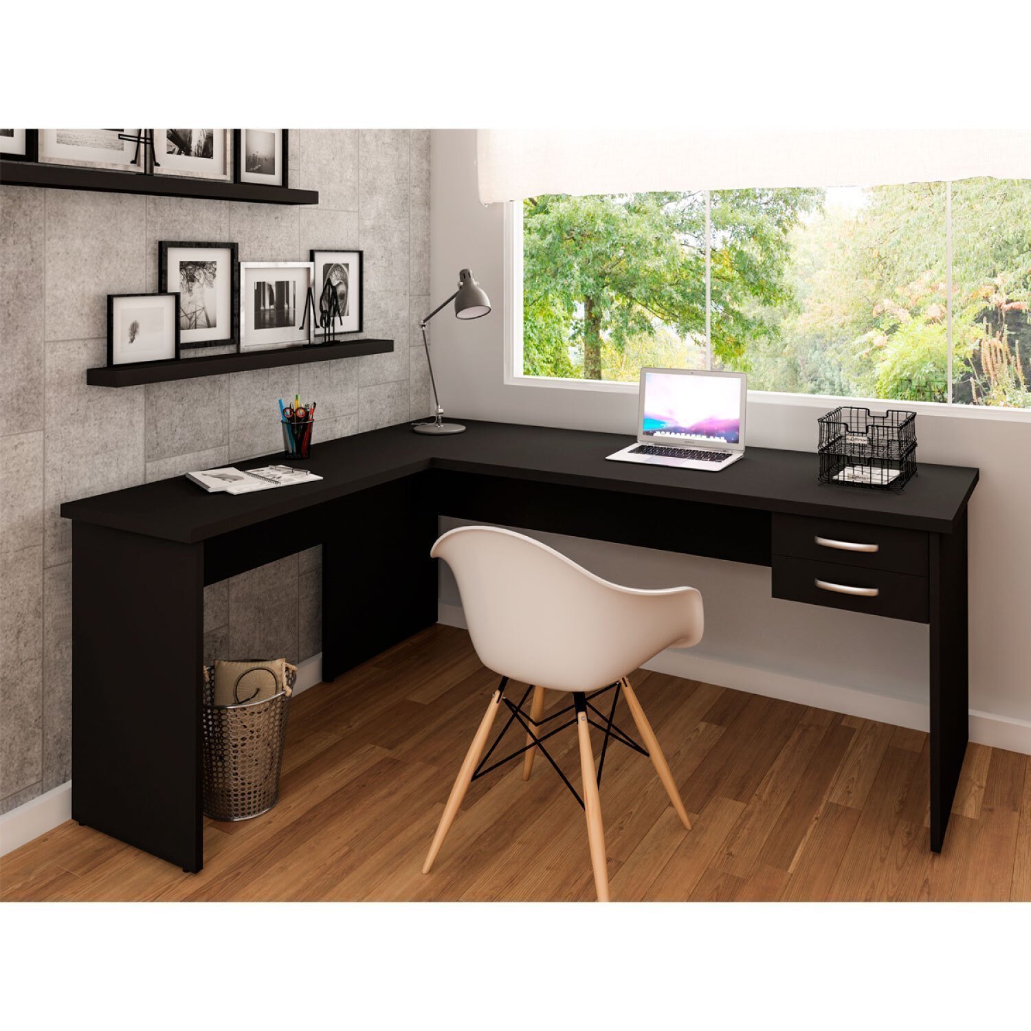 Mesa De Escritório em L 160x150cm com Gaveta - 1