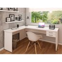 Ver imagem 1 de Escrivaninha Mesa Escritório em L com Gaveta 2 Gavetas 160cm Branco