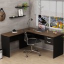 Ver imagem 1 de Escrivaninha Mesa Escritório em L 160x150cm com Gaveta