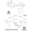 Ver imagem 4 de Escrivaninha Mesa Escritório em L com Gaveta 2 Gavetas 160cm Nogal Marrom